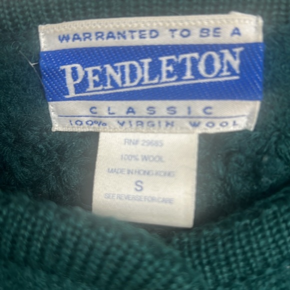 Vintage Pendelton Women's Green 100% Virgin Wool Embroidered Jacket Classic Sz S - Picture 9 of 10